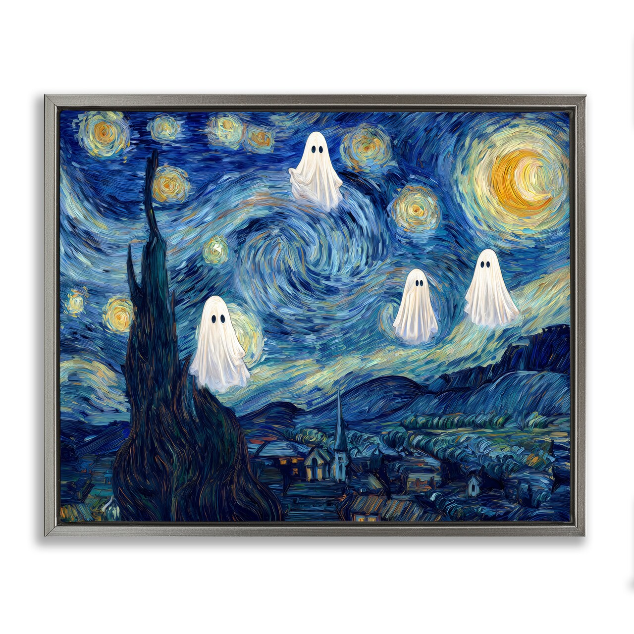 Stupell Industries Classic Night Ghosties Floating Frame, design by Arlington Prints